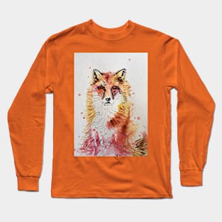 Fox Watercolor Painting Long Sleeve T-Shirt